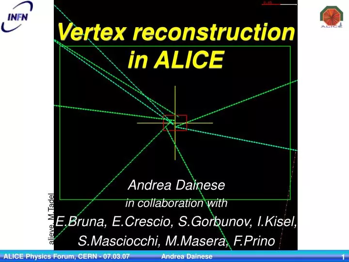 vertex reconstruction in alice