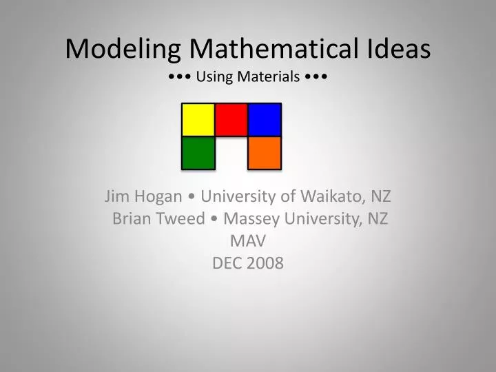 modeling mathematical ideas using materials