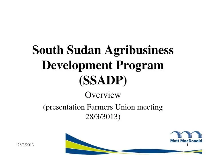 south sudan agribusiness development program ssadp