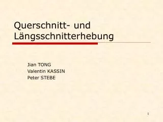 querschnitt und l ngsschnitterhebung