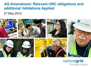 AQ Amendment: Relevant UNC obligations and additional Validations Applied