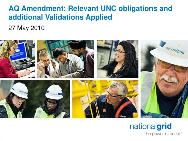 aq amendment relevant unc obligations and additional validations applied