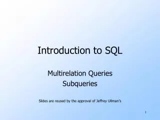 Introduction to SQL