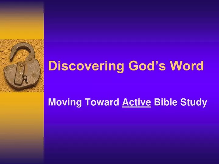 discovering god s word