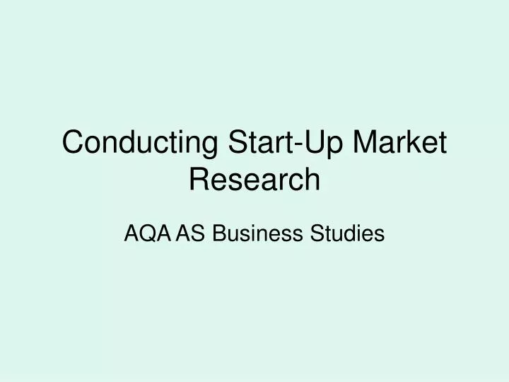 conducting start up market research
