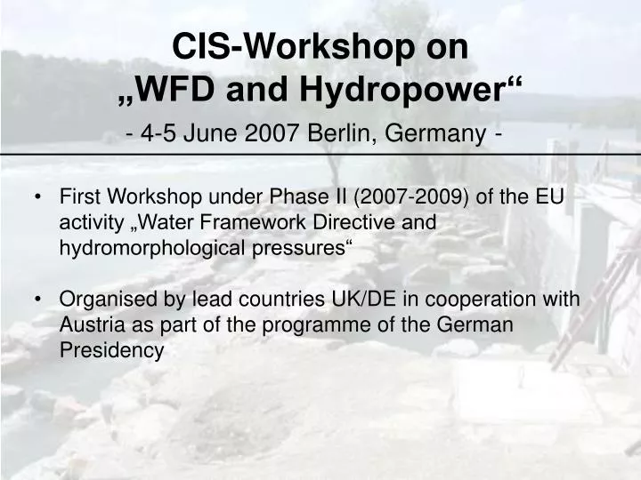 cis workshop on wfd and hydropower