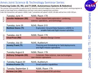 Ames Joint Science &amp; Technology Seminar Series