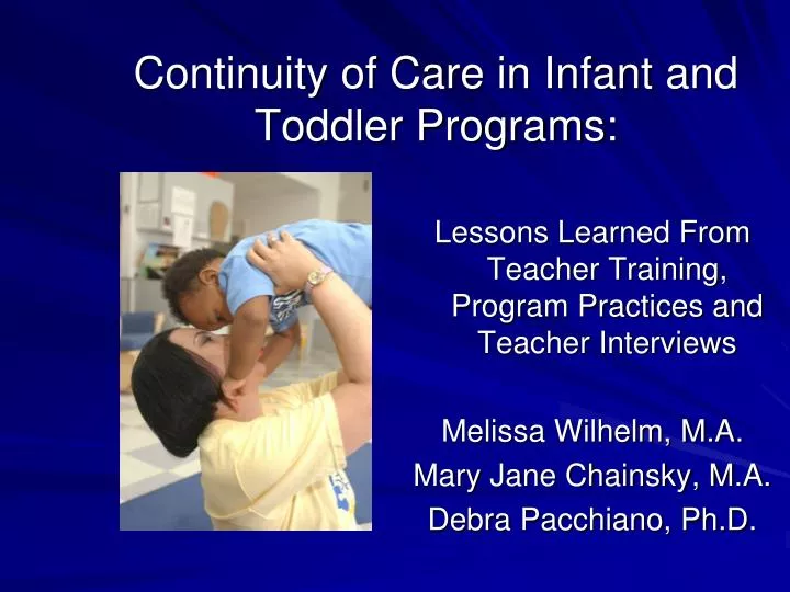 continuity of care in infant and toddler programs
