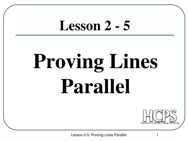 proving lines parallel