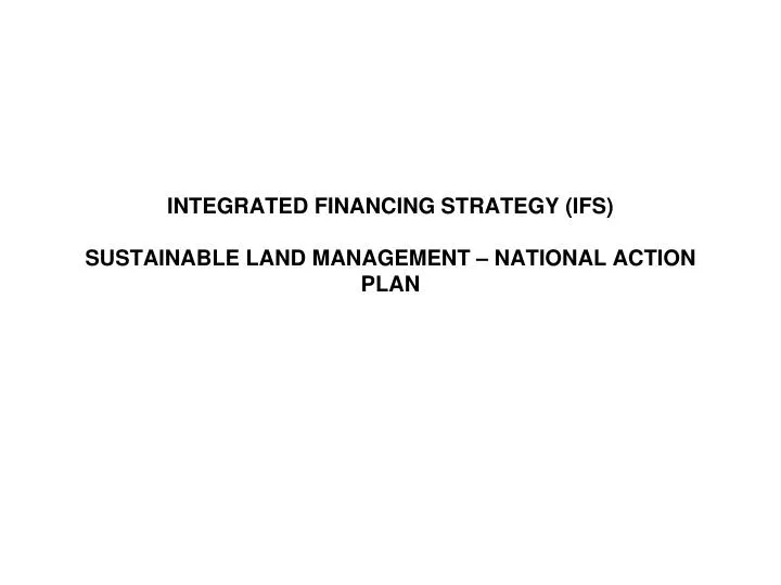 integrated financing strategy ifs sustainable land management national action plan