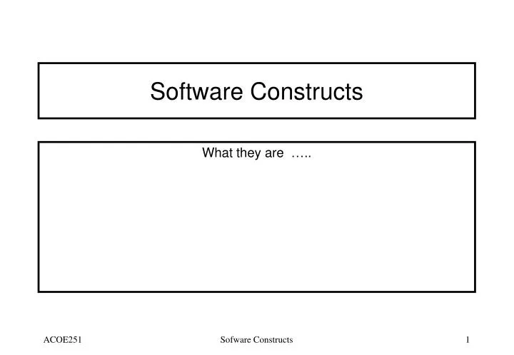 software constructs