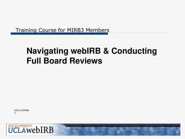 training course for mirb3 members