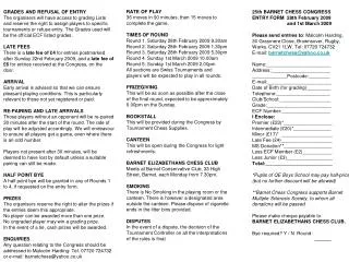 GRADES AND REFUSAL OF ENTRY