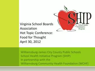 Williamsburg-James City County Public Schools School Health Initiative Program (SHIP)