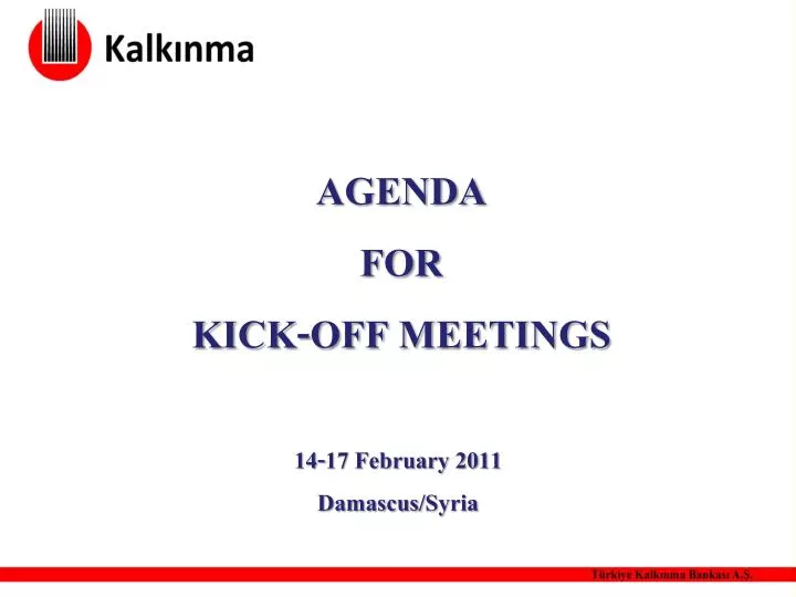 agenda for kick off meetings