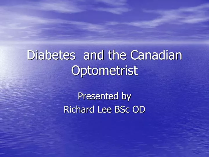 diabetes and the canadian optometrist