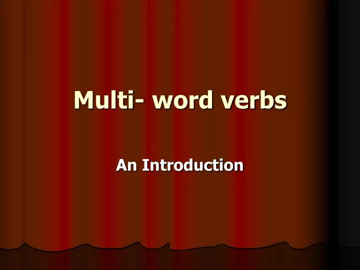 multi word verbs