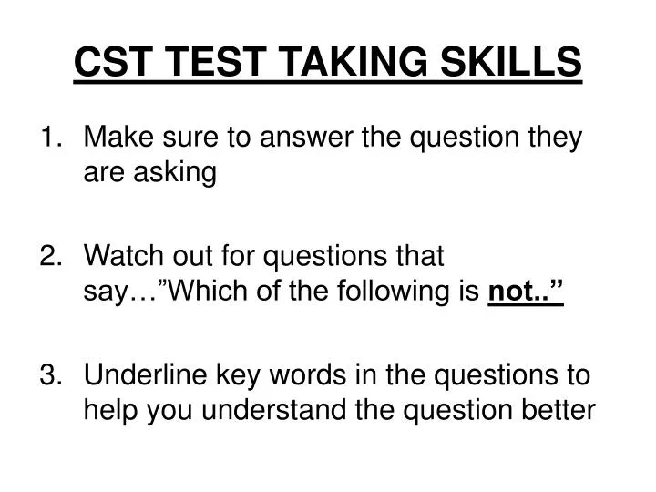 cst test taking skills