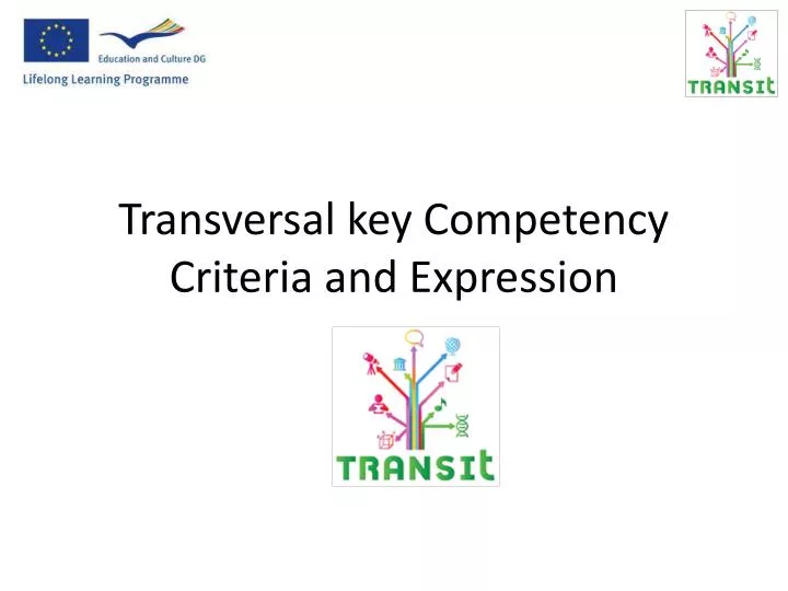 transversal key competency c riteria and e xpression