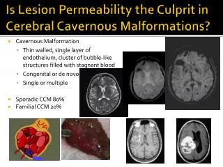 Is Lesion Permeability the Culprit in Cerebral Cavernous Malformations?