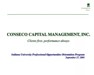 CONSECO CAPITAL MANAGEMENT, INC.