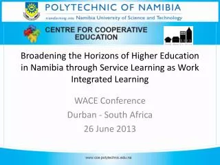 WACE Conference Durban - South Africa 26 June 2013