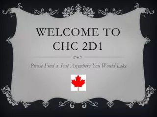 Welcome To CHC 2D1