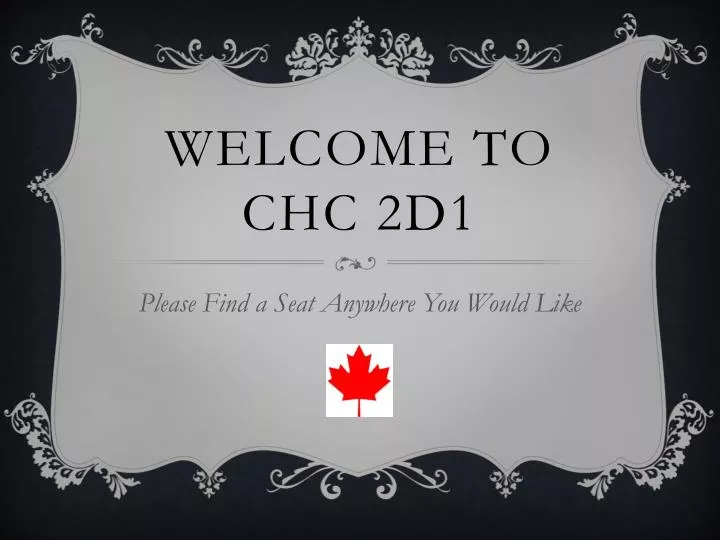 welcome to chc 2d1