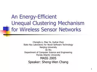 An Energy-Efficient Unequal Clustering Mechanism for Wireless Sensor Networks