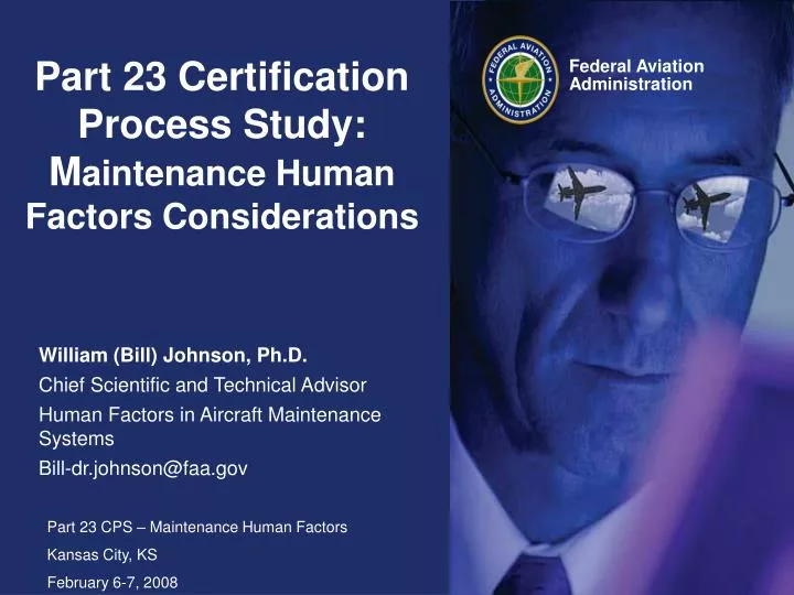 part 23 certification process study m aintenance human factors considerations