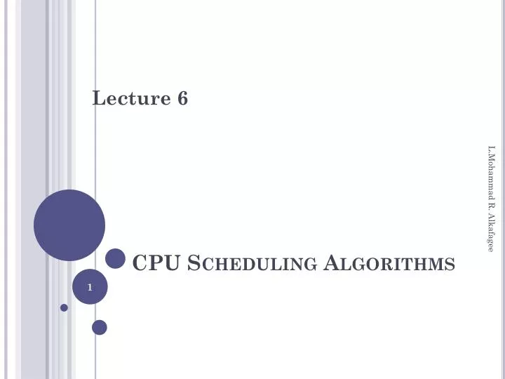 cpu scheduling algorithms