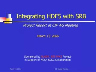 Integrating HDF5 with SRB