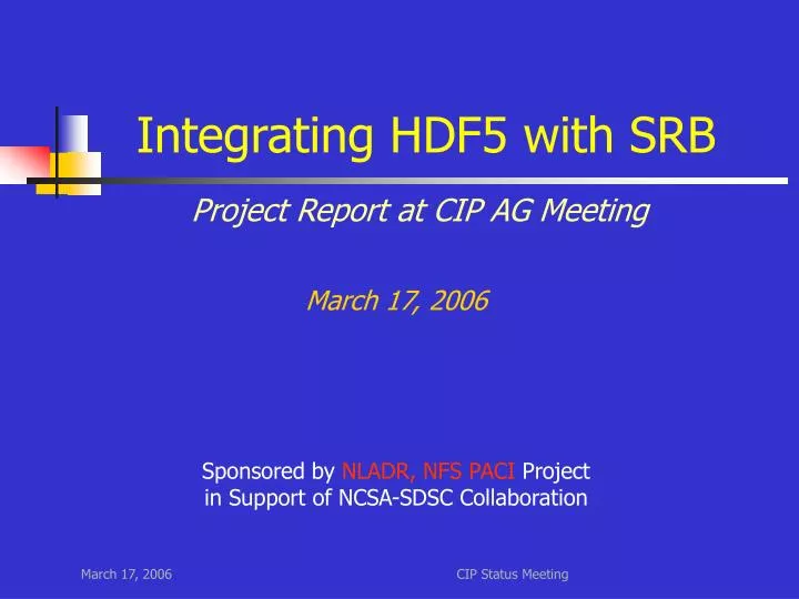 integrating hdf5 with srb