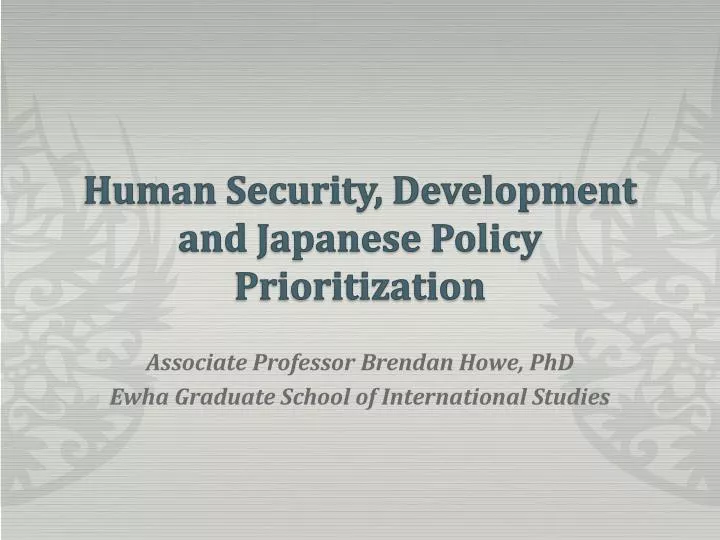 human security development and japanese policy prioritization