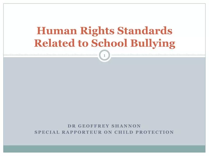 human rights standards related to school bullying