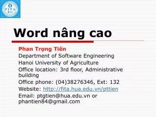 word n ng cao