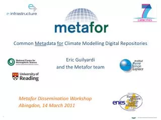 Eric Guilyardi and the Metafor team