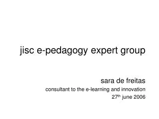 jisc e-pedagogy expert group