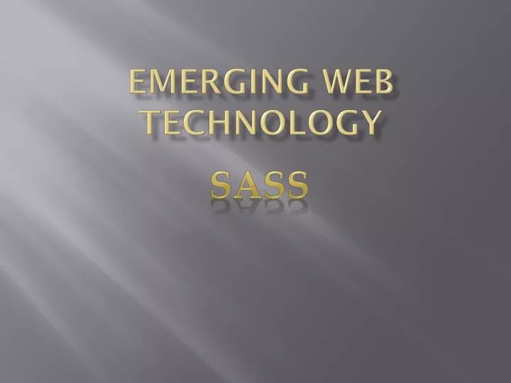 emerging web technology