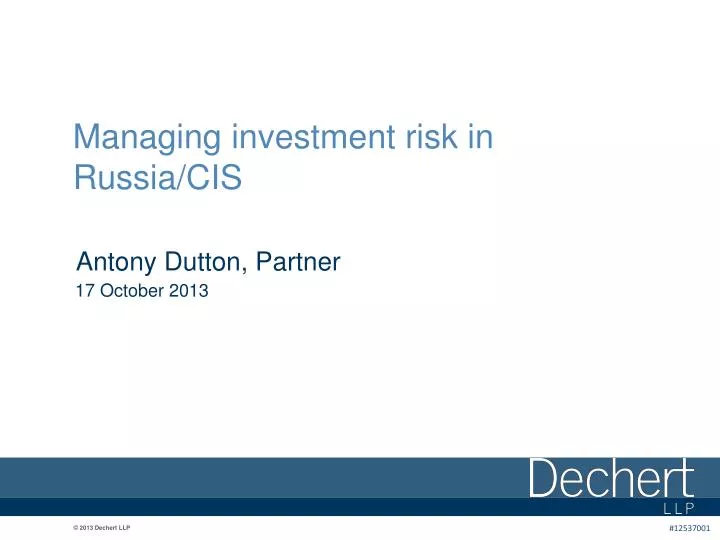 managing investment risk in russia cis