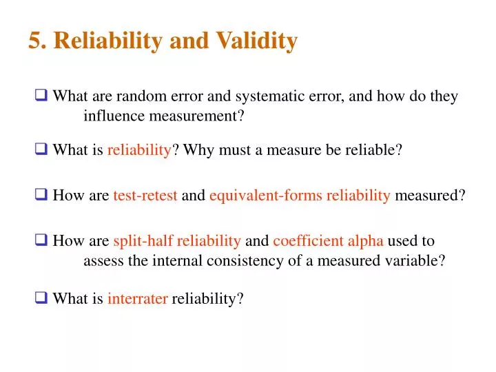 5 reliability and validity