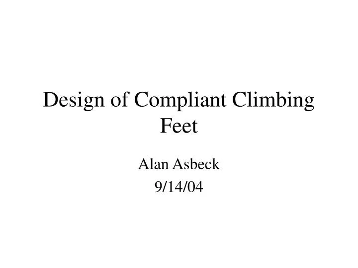 design of compliant climbing feet