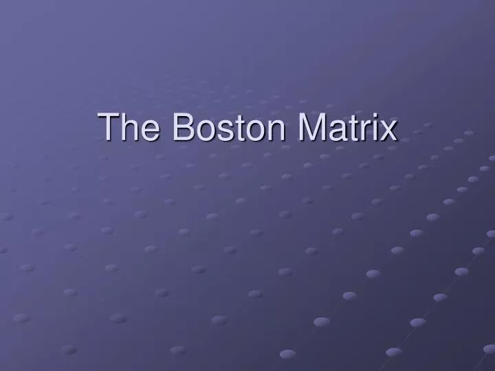 the boston matrix