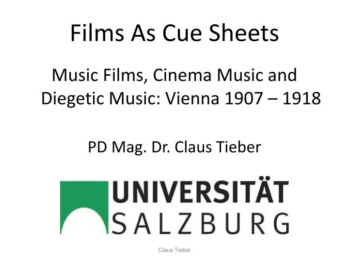 films as cue sheets