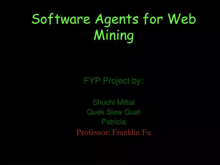 software agents for web mining