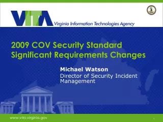 2009 COV Security Standard Significant Requirements Changes