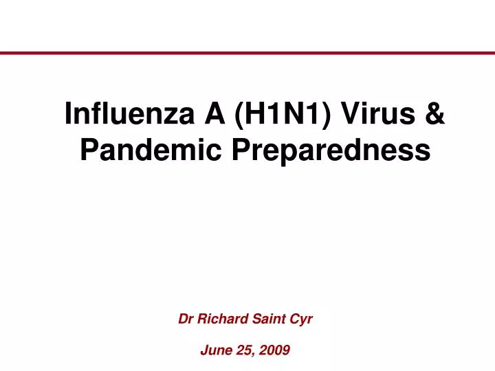 influenza a h1n1 virus pandemic preparedness