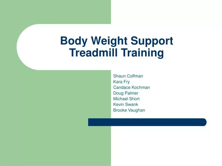 body weight support treadmill training