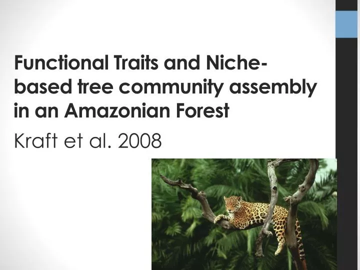 functional traits and niche based tree community assembly in an amazonian forest
