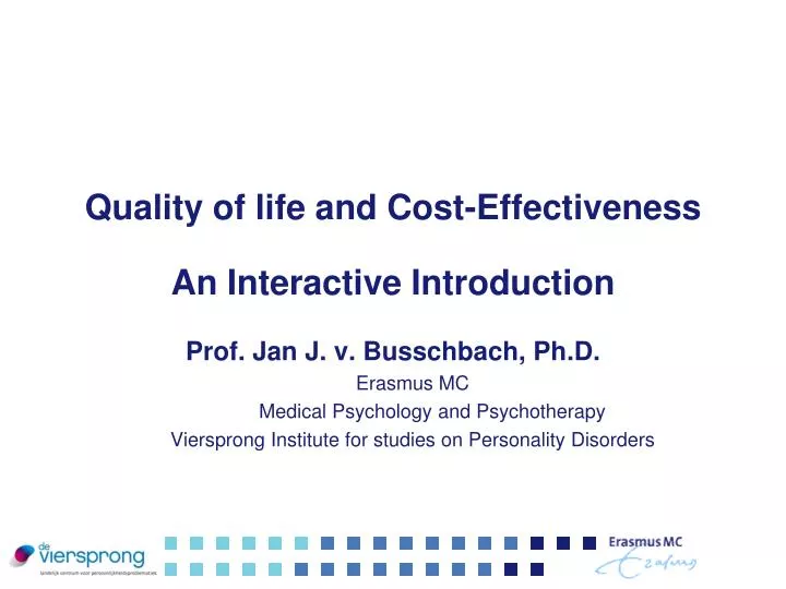 quality of life and cost effectiveness an interactive introduction